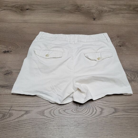 American Eagle Shorts Womens 4 White Chino High Rise Shortie Classiccore Preppy - Picture 1 of 8